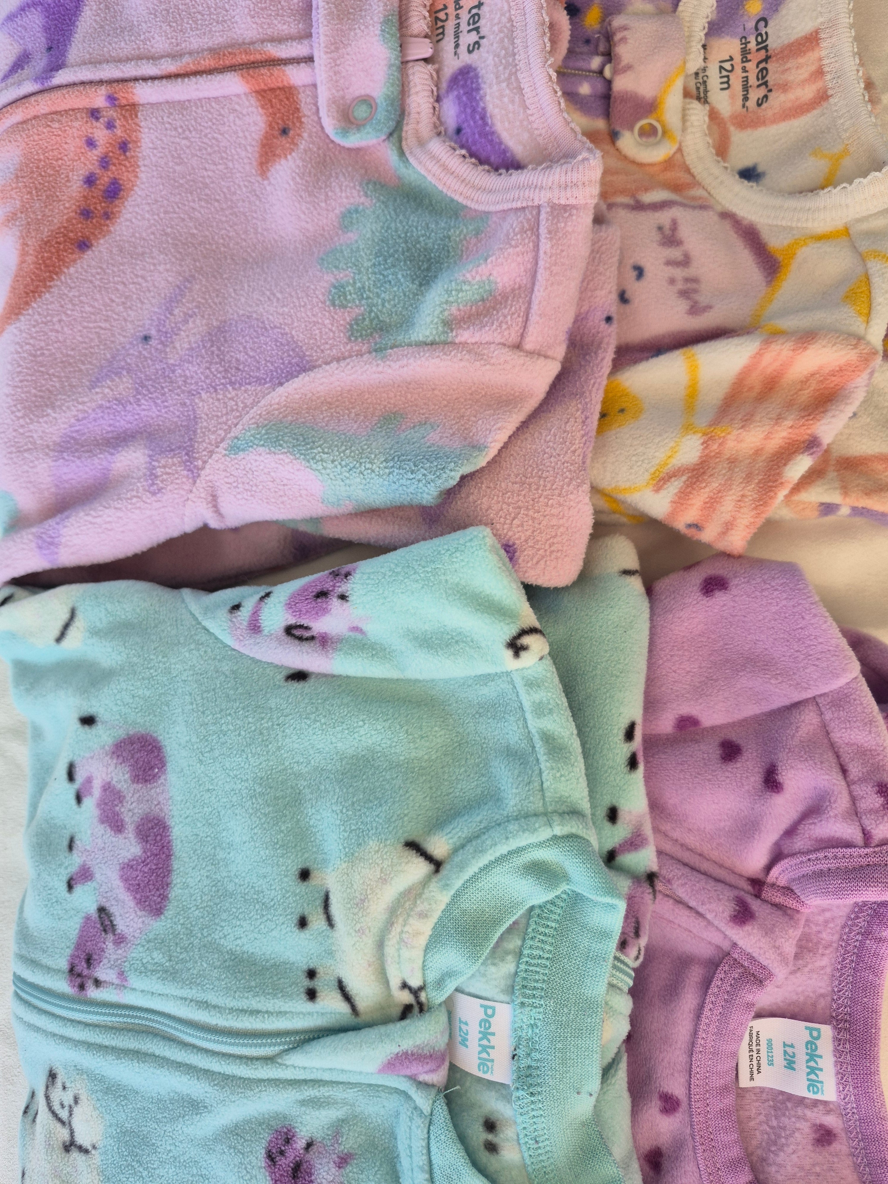 Lot - 4 pyjamas en polar - 12 mois