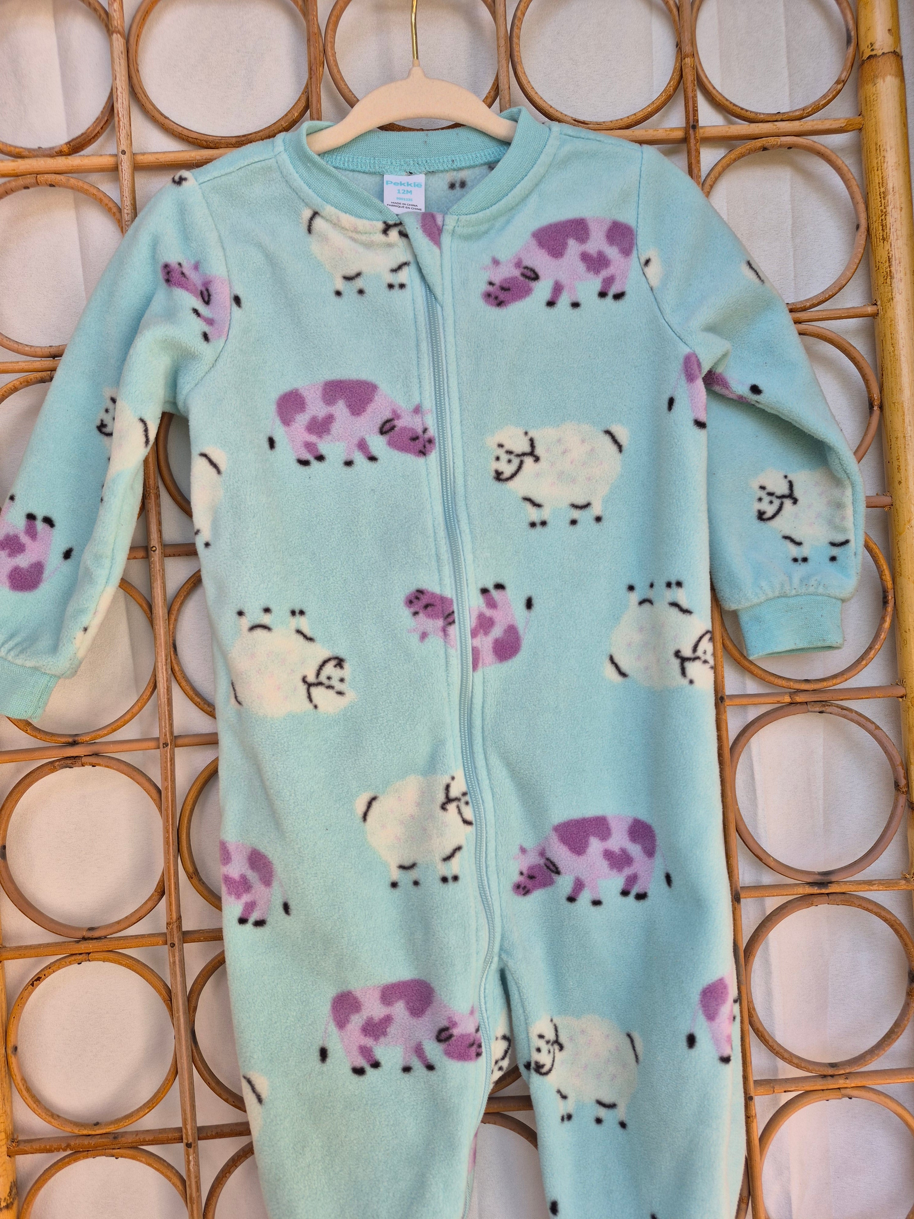 Lot - 4 pyjamas en polar - 12 mois
